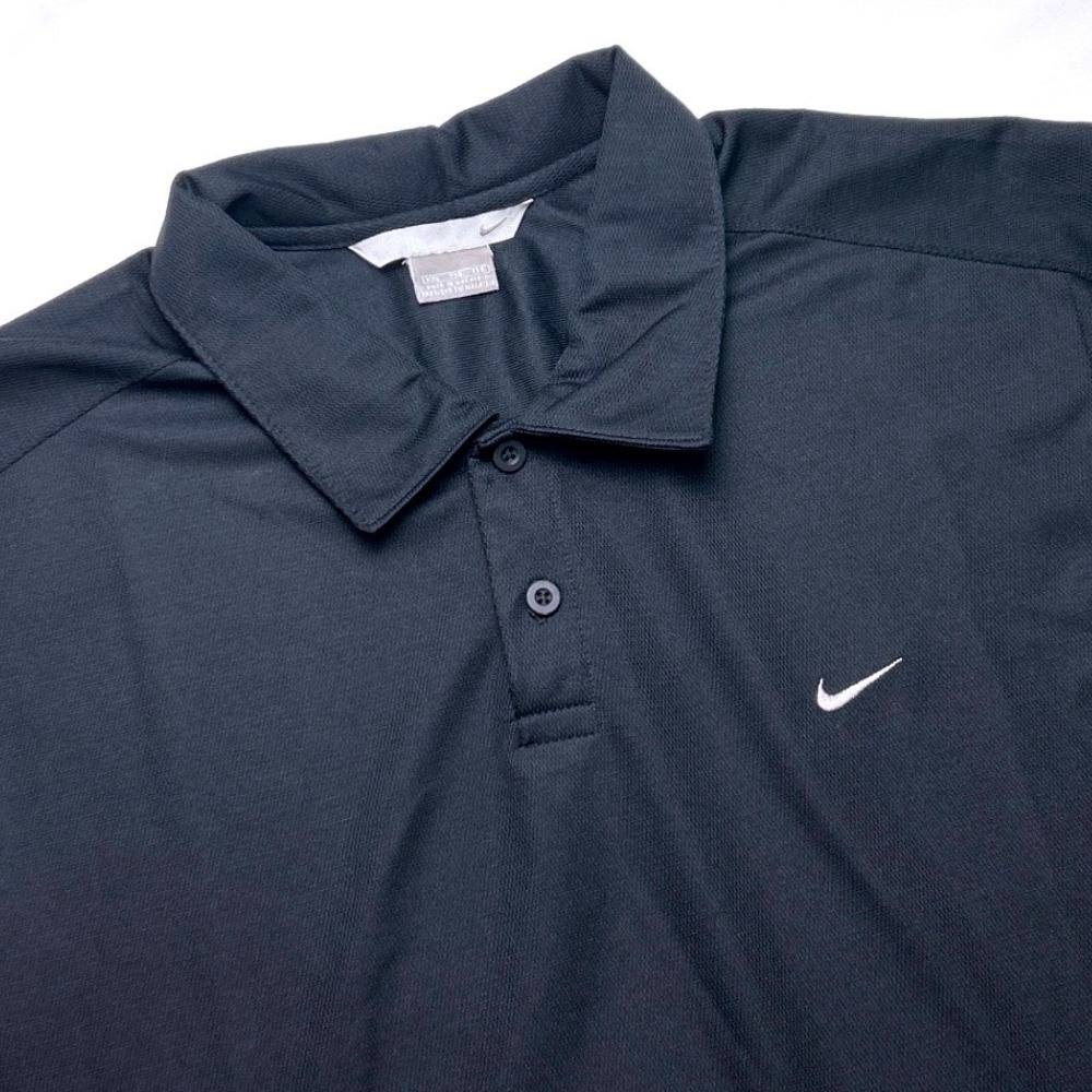 Nike Mens Short Sleeve Embroidered Swoosh Polo Shirt Size XXL Black Golf Active